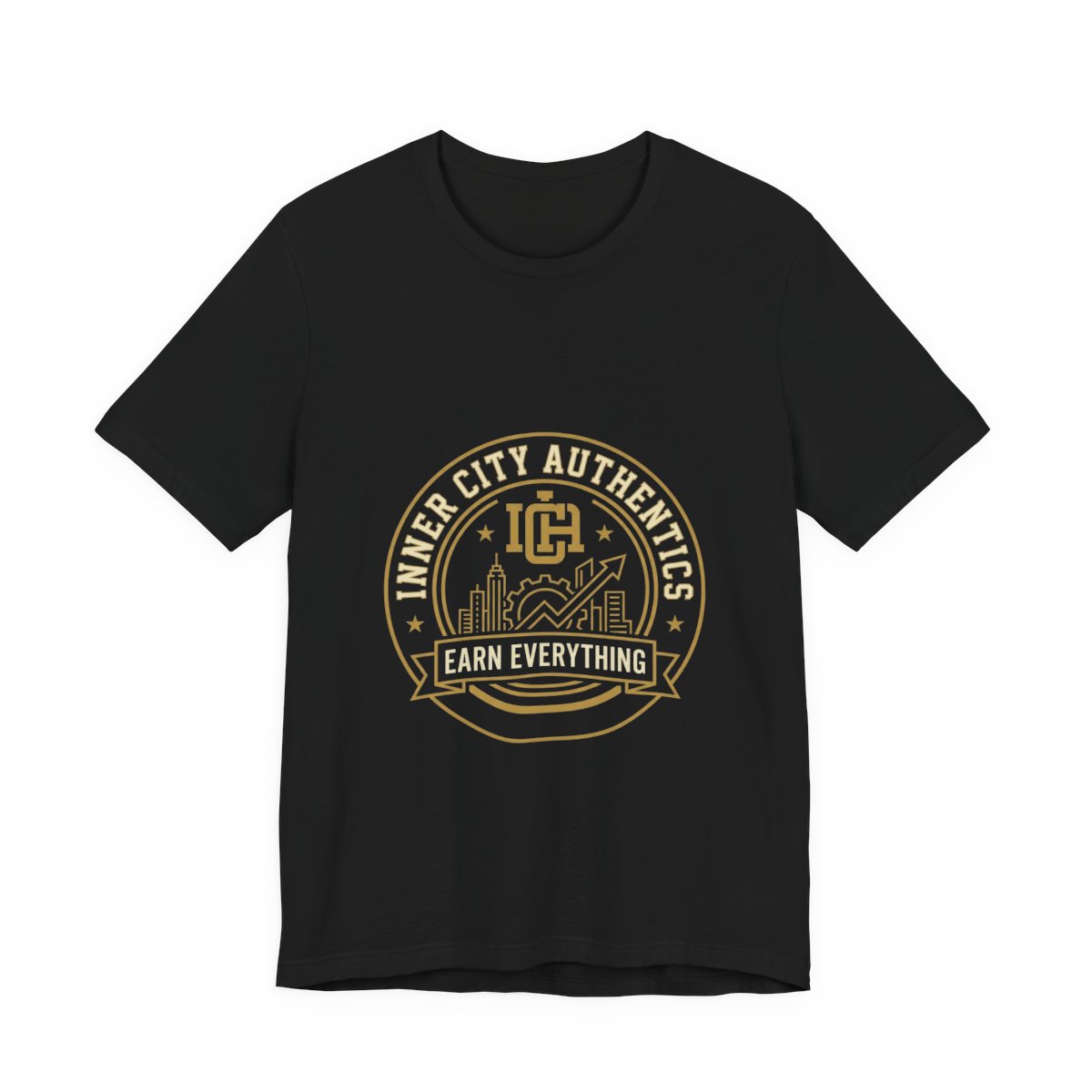 ICA — Earn Everything Varsity Tee (Gold/Black) t-shirt