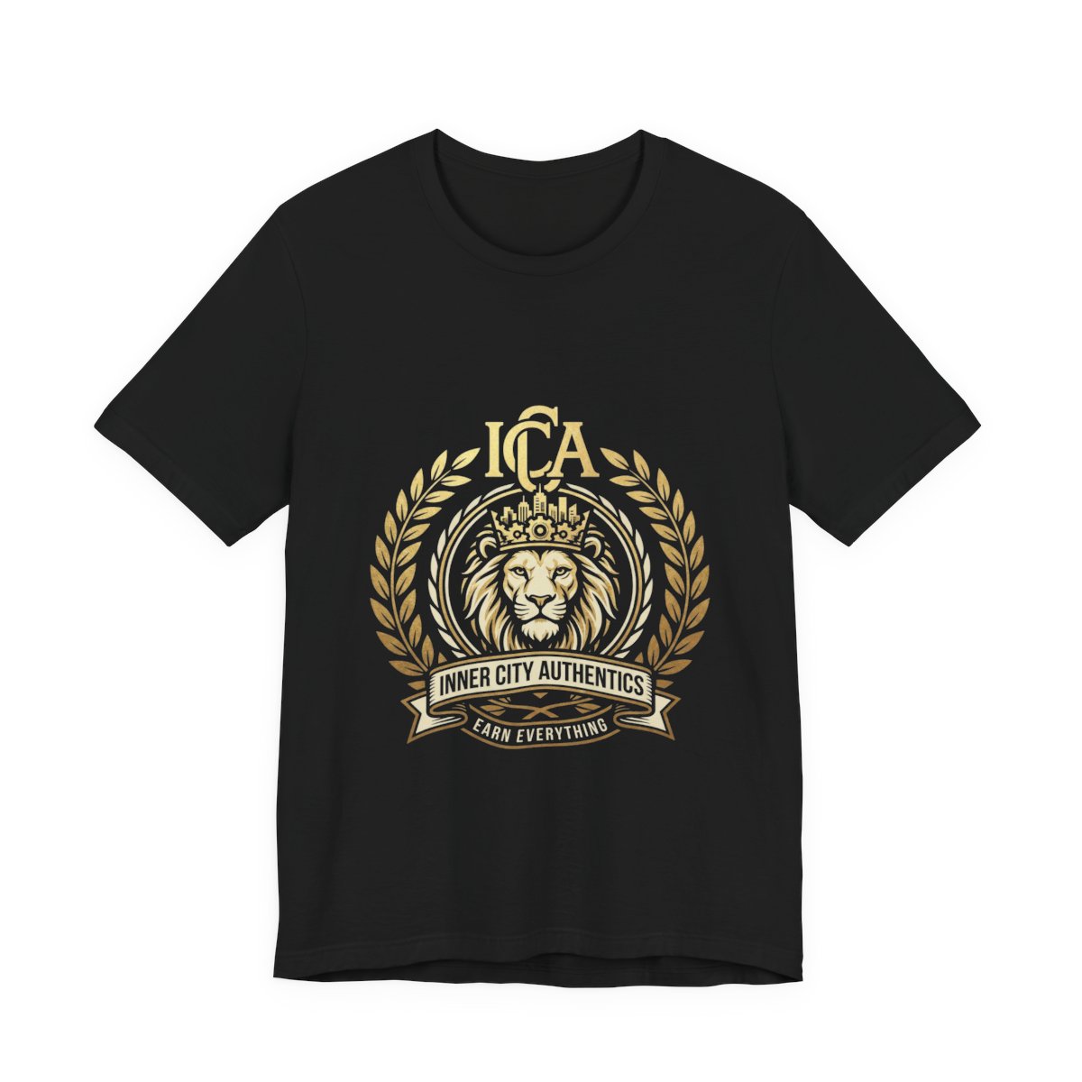 ICA Inner City Authentics Earn Everything Premium Black Tee t-shirt
